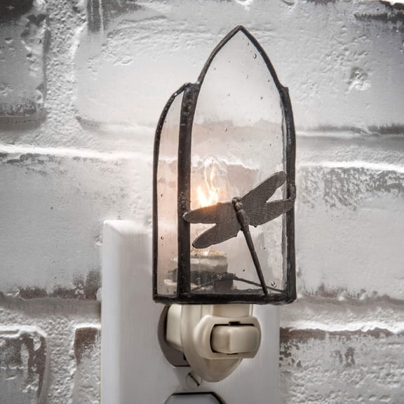 J Devlin Glass Art Dragonfly Stained Glass Night Light, Plug in nightlight