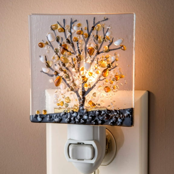 J Devlin Fused Stained Glass Tree Night Lights