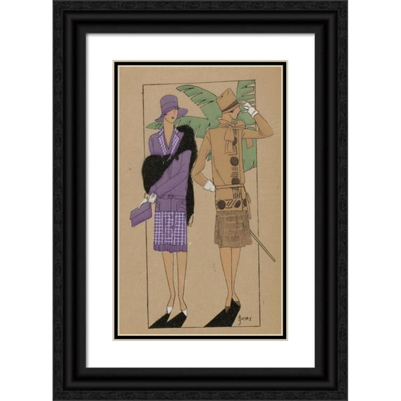 J. Dory 13x18 Black Ornate Wood Framed Double Matted Museum Art Print Titled - Creations Amy Linker (Ballard Et Cie) - on La Croisette (1927)