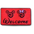 thumbnail image 1 of J.Ehonace Cartoon  Mouse & Minnie Welcome Doormat, 17" x 30", Non-Slip Backing, Red Polyester, Fun and Functional Entryway Rug, 1 of 6