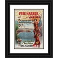 thumbnail image 1 of J.F. Derby 14x18 Black Ornate Wood Framed Double Matted Museum Art Print Titled - Free Harbor Jubilee, Los Angeles and San Pedro (1899), 1 of 5