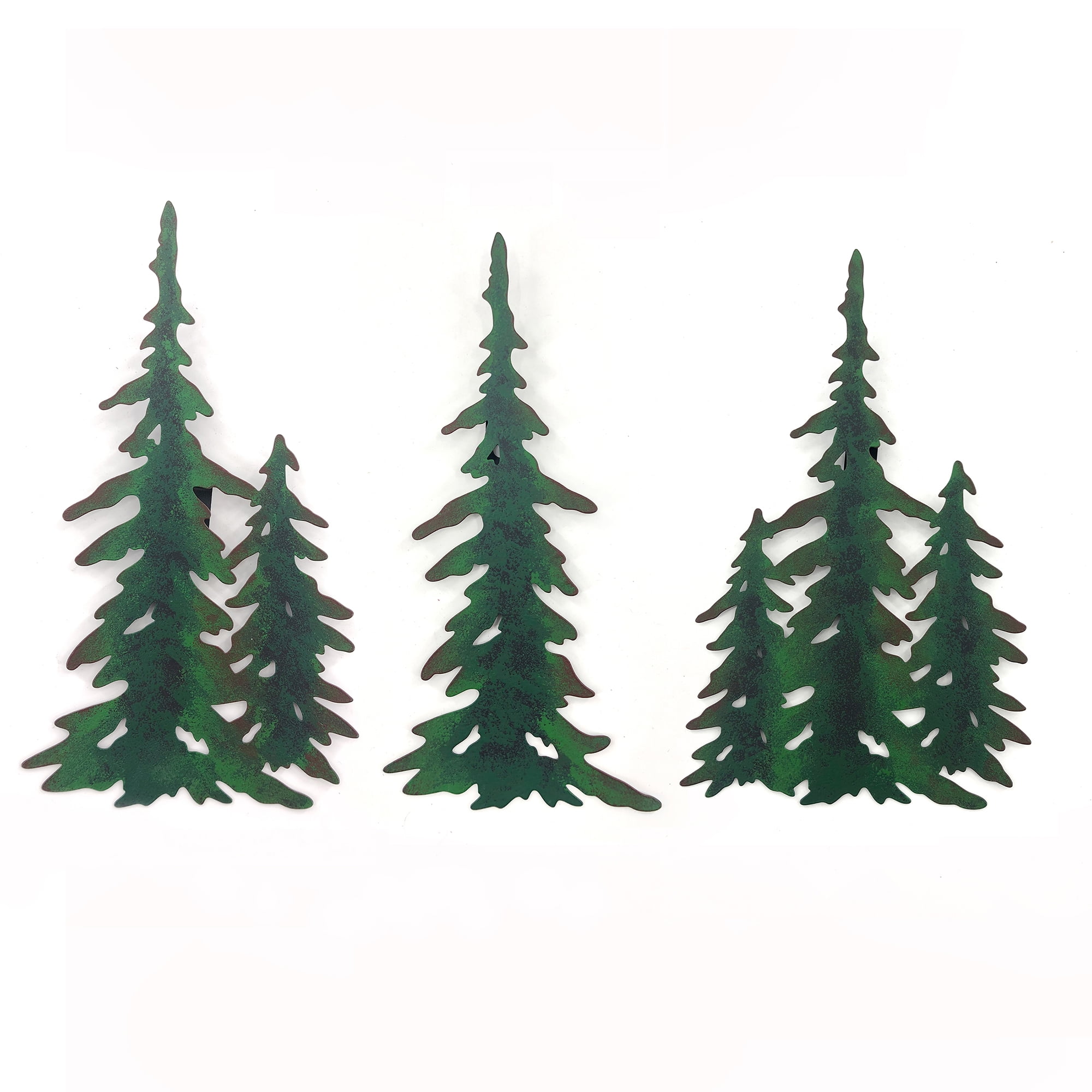 JFly Evergreen Pine Tree Metal Wall Decor Set of 3, Christmas Wall