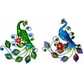 thumbnail image 1 of J-Fly Metal Peacock Wall Decor  Colorful Tropical Outdoor Wall Decor Peacock Indoor Metal Wall Art Metal Bird Wall Decor Outdoor Decor Patio Wall Fence Garden Home Kitchen Decor 11 inch for  Set of 2, 1 of 8