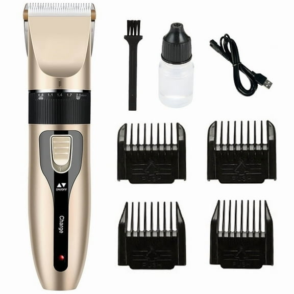 J&G Dog Grooming Kit, Low Noise Rechargeable Cordless Pet Hair Trimmer with four different guards