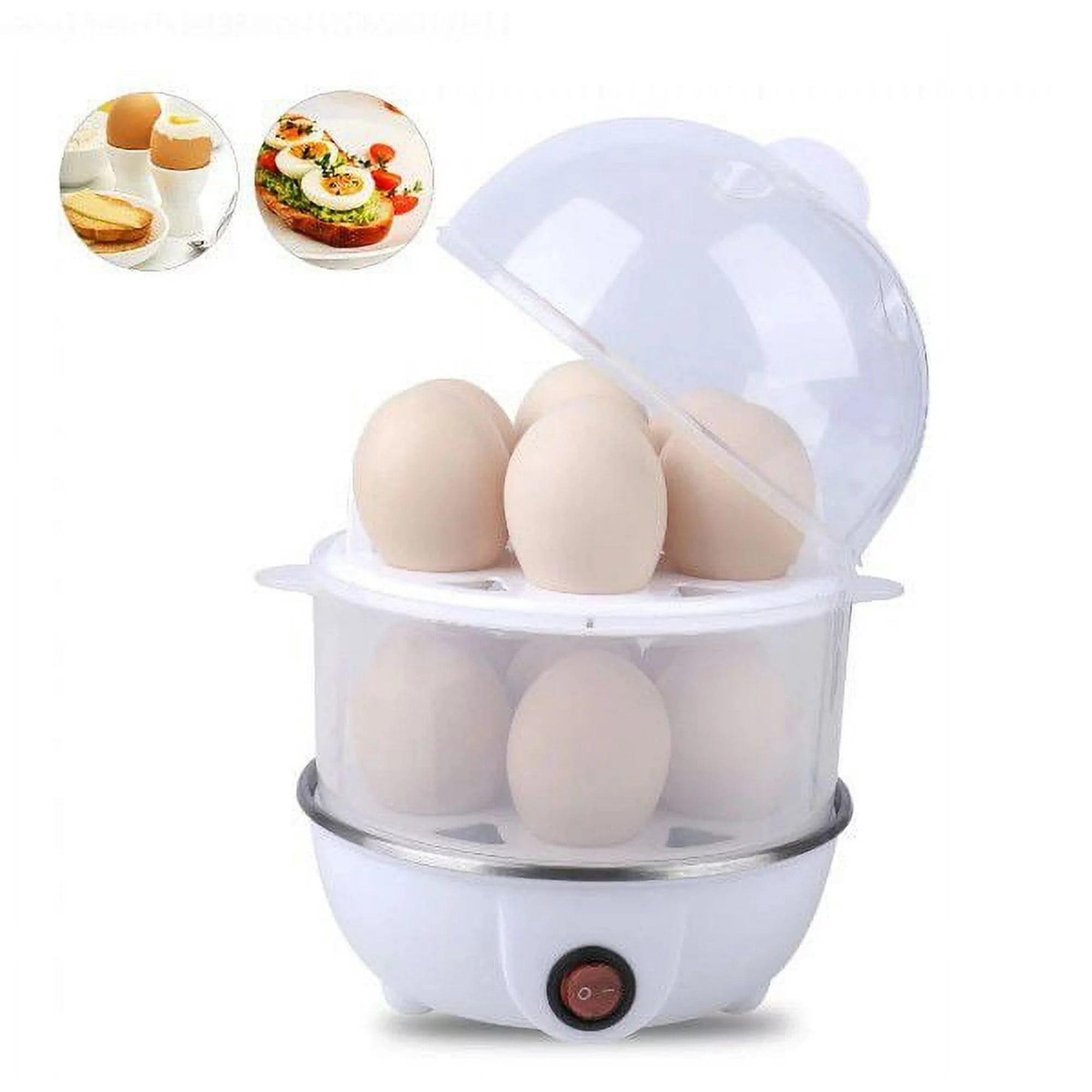 J&G Egg Cooker with Auto Off Rapid Egg Boiler Electric 14 Egg Capacity Hard Boiled Egg Cooker Microwave White