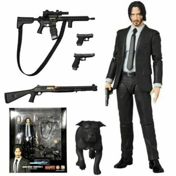 J&G Mafex No.085 John Wick Chapter 2 Keanu Reeves Action Figure New in Box, Black