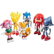 J&G Sonic the Hedgehog Toys Action Figures Party Supplies Cake Toppers, 6 Pack Kids Toys for 3 Years and Elder Birthday Party Supplies for Boys and Girls
