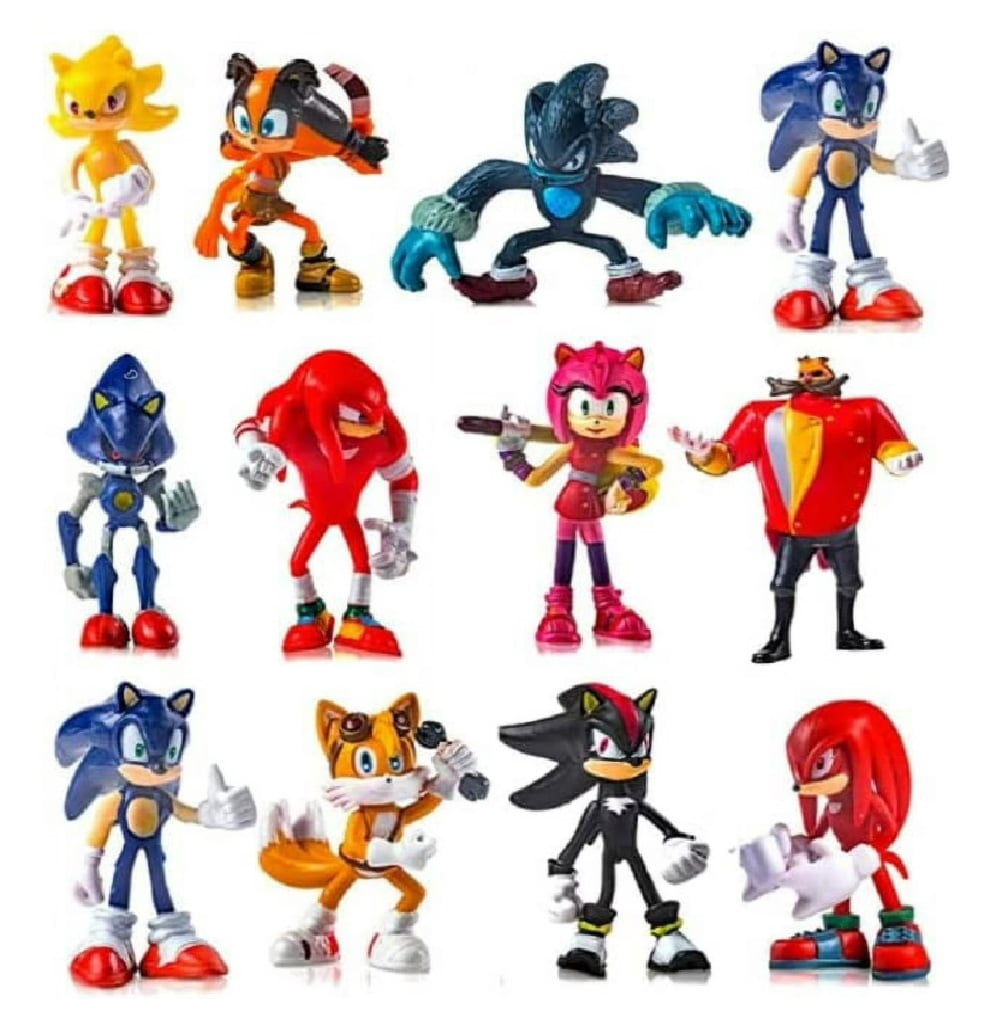 J&G Sonic the Hedgehog Action Figures 2.5 inch, Pack of 12, Perfect Gifts, Cake Toppers, Series Collectible