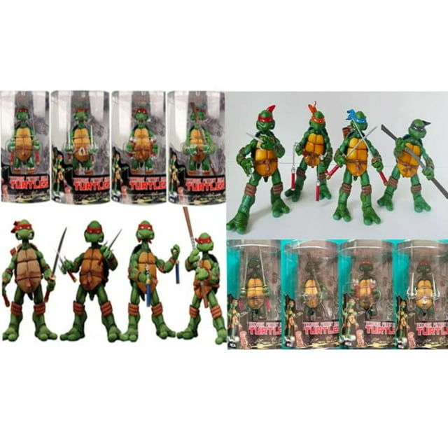 J&G TMNT Action Figures Toys Set, Leonardo & Michelangelo, Red & Color ...