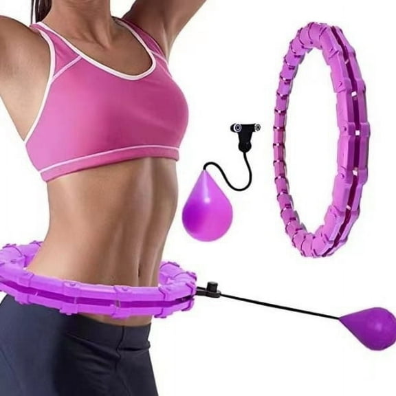 J&G's Luxurious Adjustable 24-Knot Weighted Hula Hoop for Adult Gym Fitness - Elevate Your Workout Experience Today!