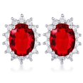 thumbnail image 1 of J Goodin E50201R-C10 Rhodium Plated Ruby Red Petite Royal Oval Earrings, 1 of 1