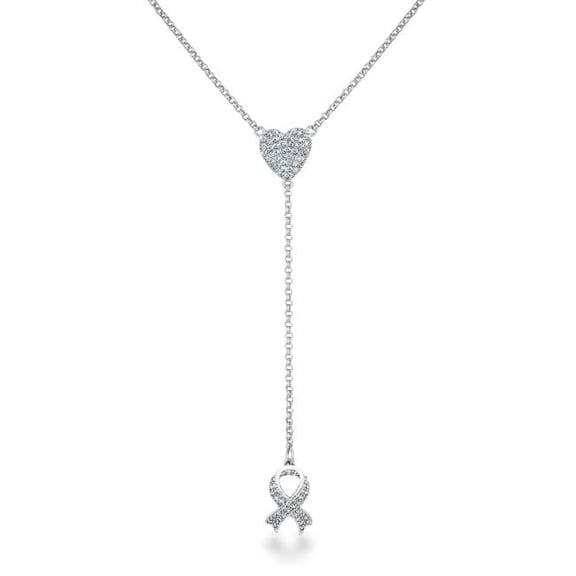 J Goodin N01376R-C01 Rhodium Plated CZ Y Necklace
