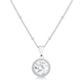 thumbnail image 1 of J Goodin P50203R-C01 3 CT Rhodium Clear CZ Round Halo Satellite Pendant, 1 of 1
