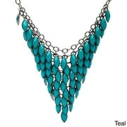J&H Designs 6829/N/Teal Colored Faceted Lucite Bib Necklace