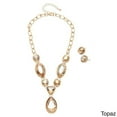 thumbnail image 1 of J&H Designs 7838-NE-Topaz Multi-shape Crystal 'Y' Necklace and Earrings Jewelry Set, 1 of 7