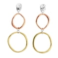 thumbnail image 1 of J&H Designs JHE9094 Tri Tone Cast Top Double Ring Earrings, 1 of 1