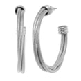 thumbnail image 1 of J&H Designs JHE9210-Silvertone J&H Designs Sparkle Hoop Earrings, 1 of 1