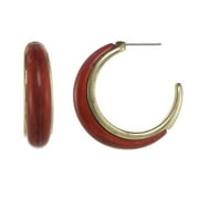 J&H Designs JHE9259-Coral Goldtone Hoop Earrings