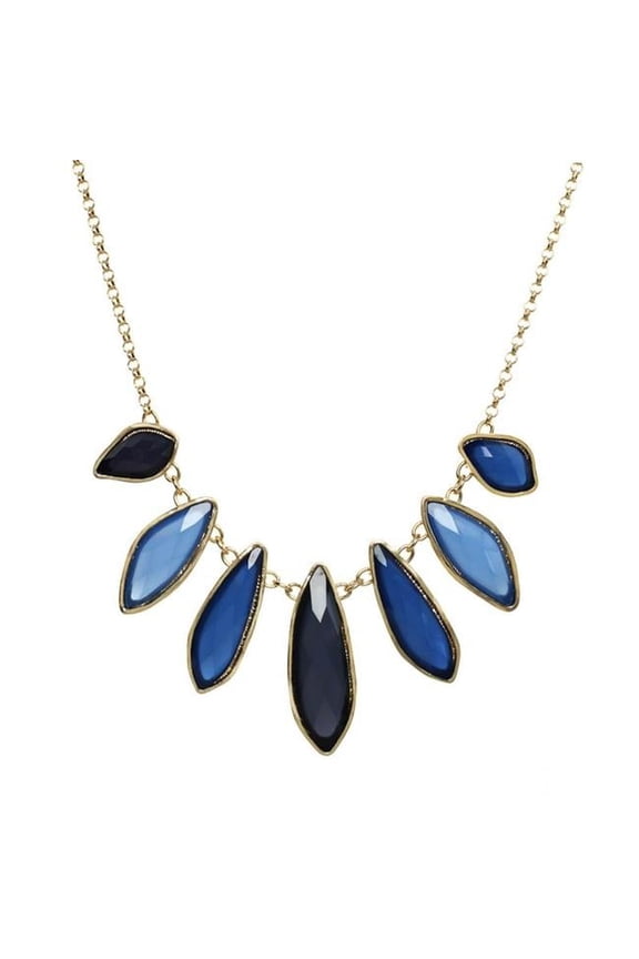J&H Designs JHN7557-Blue Goldtone or Silvertone Created Turquoise Sideways Cross Necklace