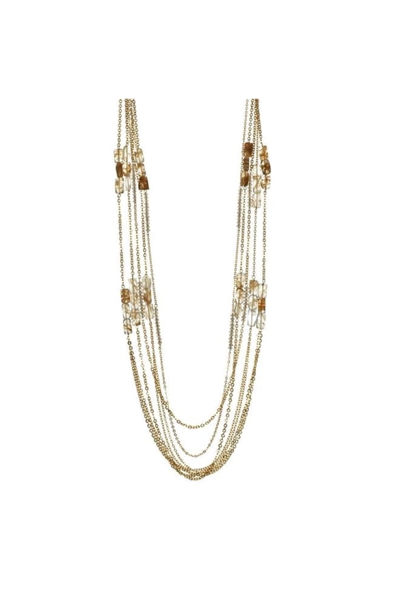 J&H Designs JHN9784-Rutilated Cape May & Glass 5-Strand Necklace