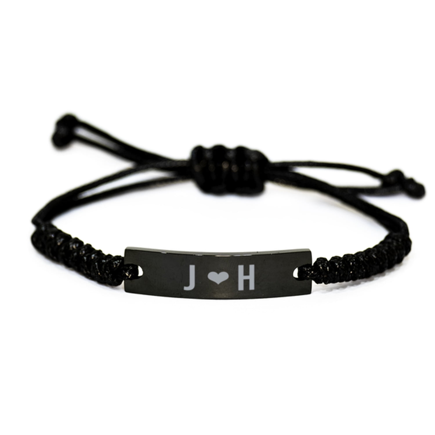 J Heart H Bracelet J and H Initial Letters for Men Couple Personalized Name Monogram Anniversary Christmas Wife Husband