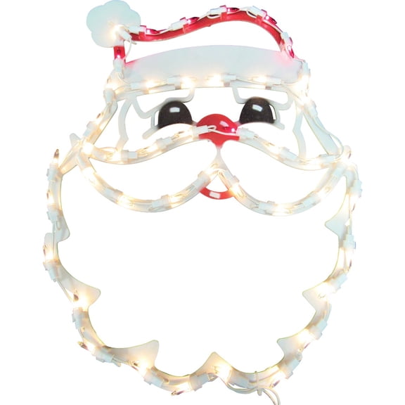 J Hofert Lighted Santa Face Plaque - Incandescent Christmas Light - 17 In.