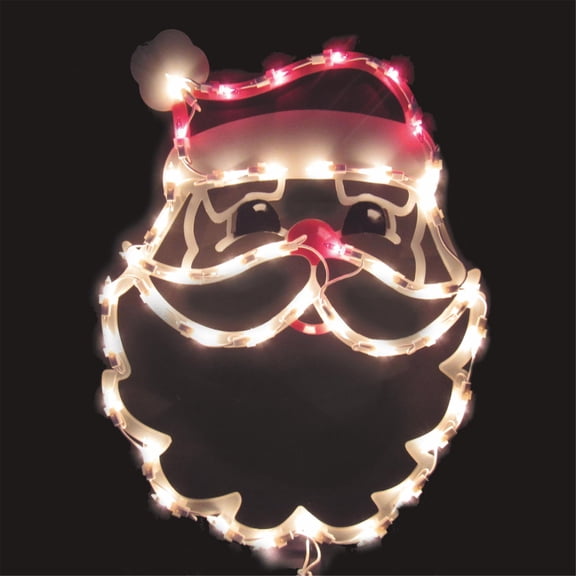 J Hofert Lighted Santa Face Plaque - Incandescent Christmas Light - 17 In.