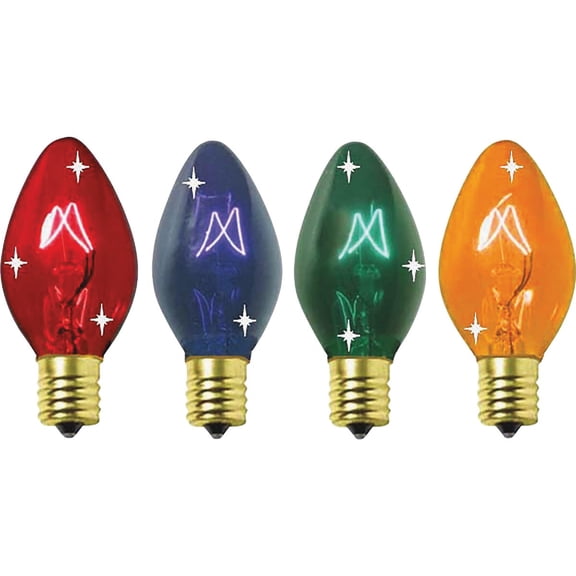 J Hofert C9 Multi Twinkle Incandescent Replacement Light Bulb - Decorative - 4-Pack