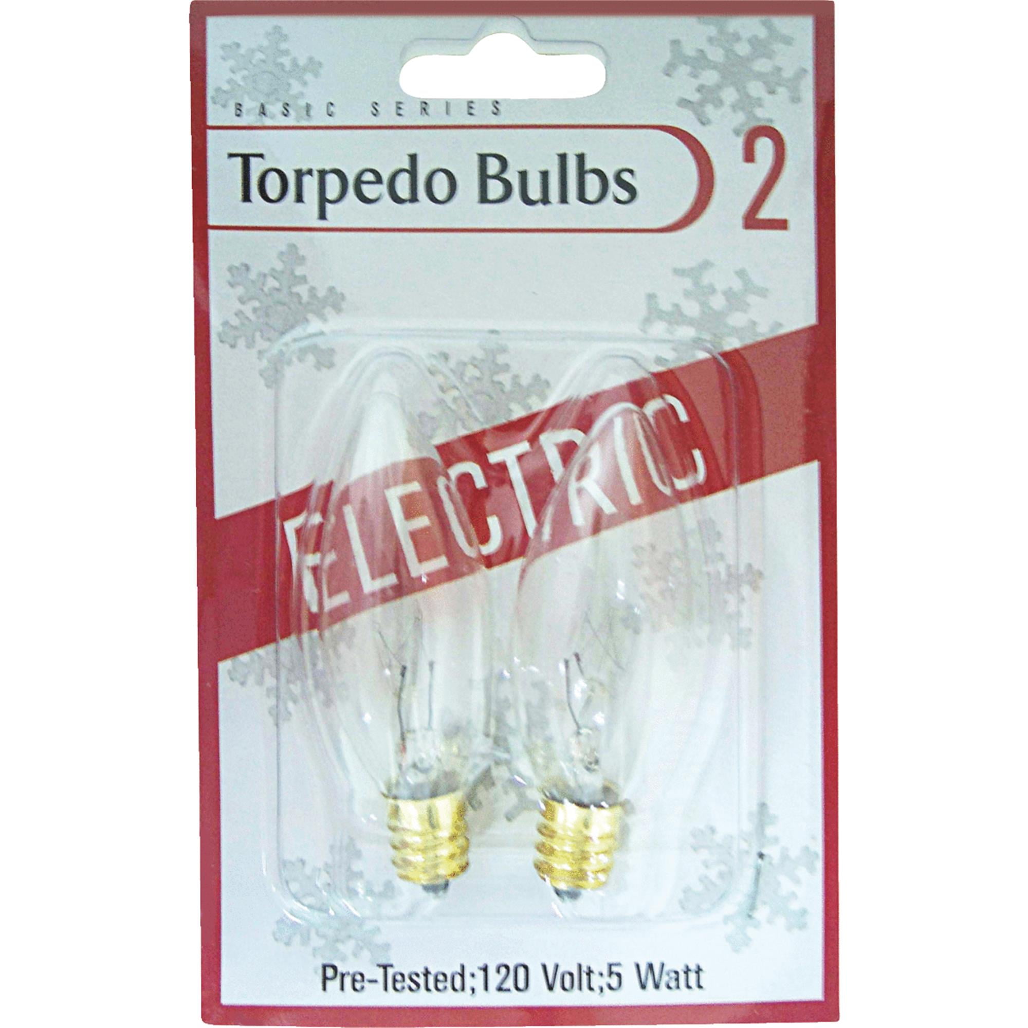 2 Pack Clear Torpedo Bulb 1408-02