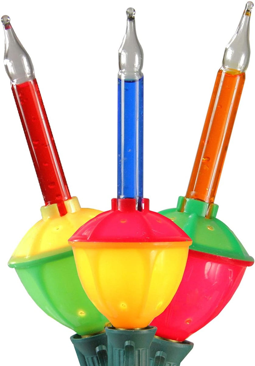 J. Hofert Co 7ct Retro Christmas Bubble String Lights Green Wire