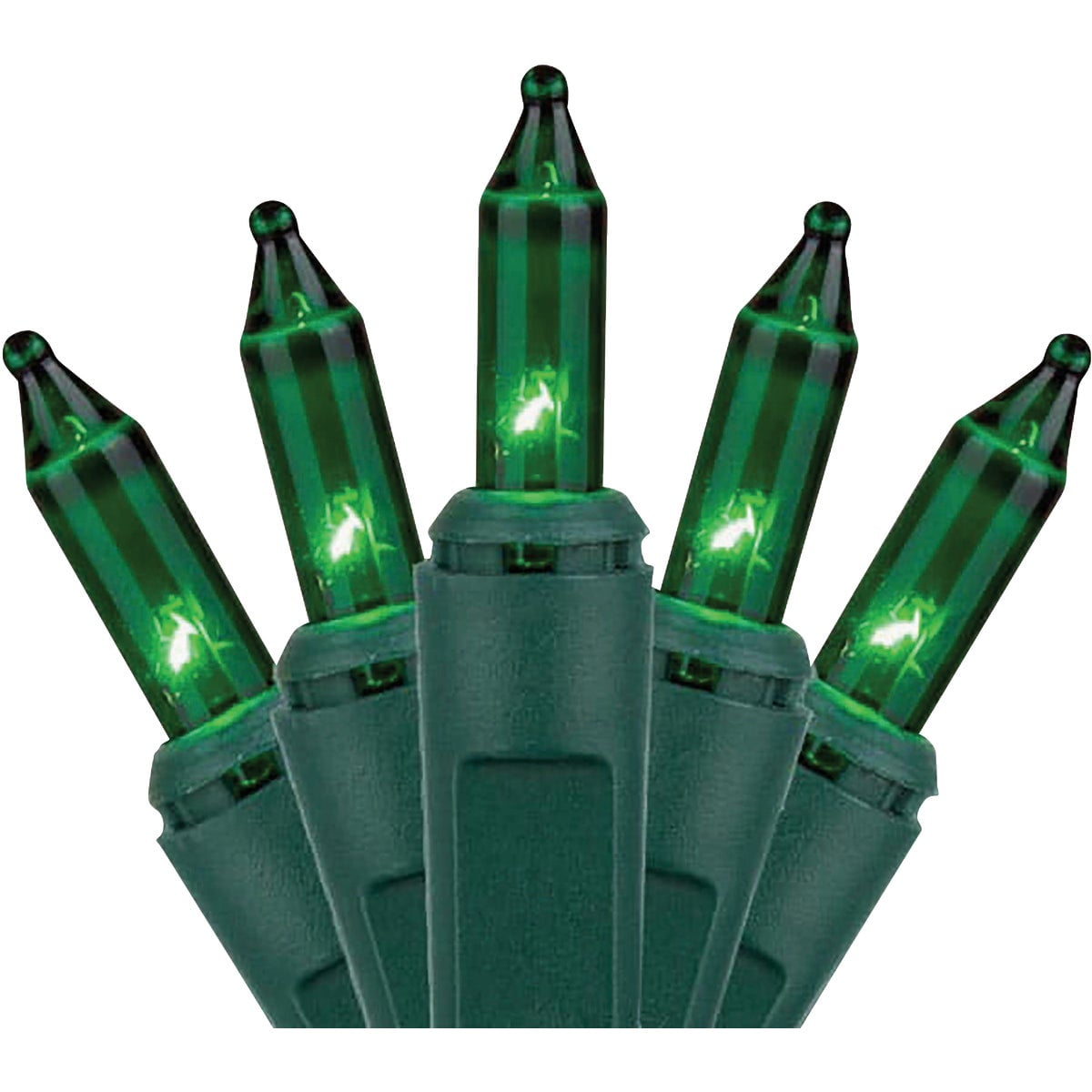 J Hofert Green 50-Bulb Mini Incandescent String Light Set with Green ...