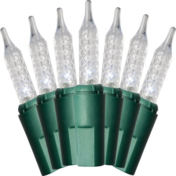 Tandy Leather J Hofert Pure White 250-Bulb Faceted LED Light Set with Green Wire 1291-02  Indoor & Outdoor Use, NEC-Compliant