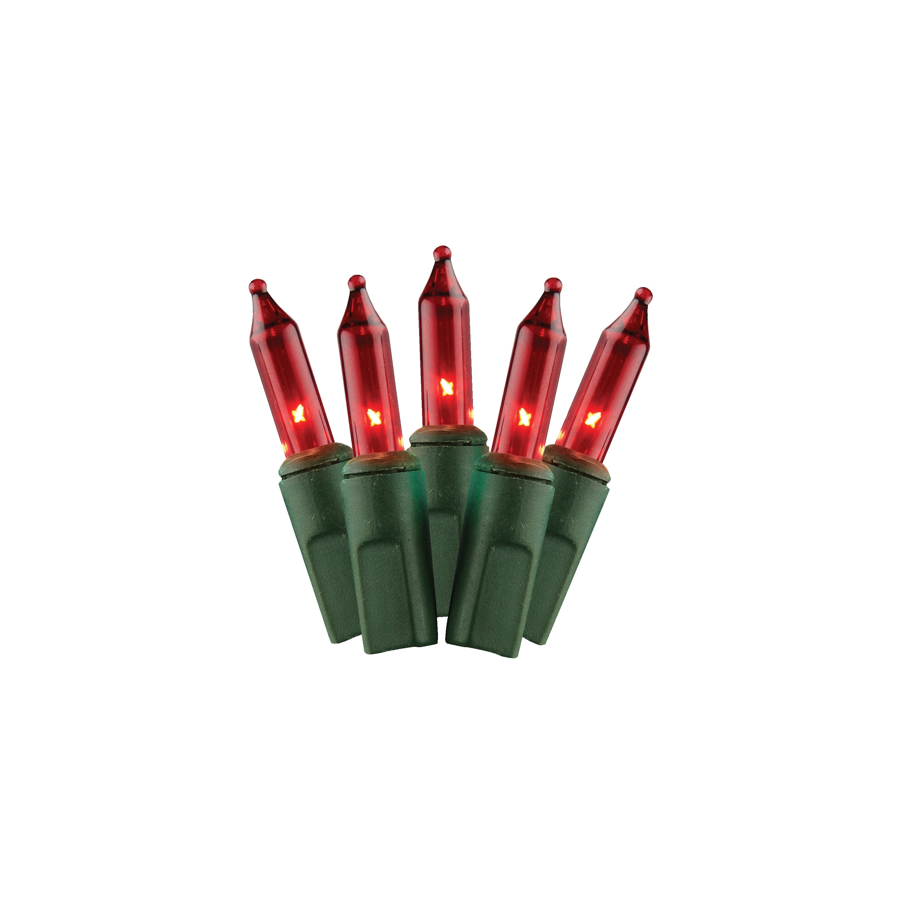 J Hofert Mini Incandescent String Light Set - Heavy-Duty, 150 Bulbs, Red, Indoor Use