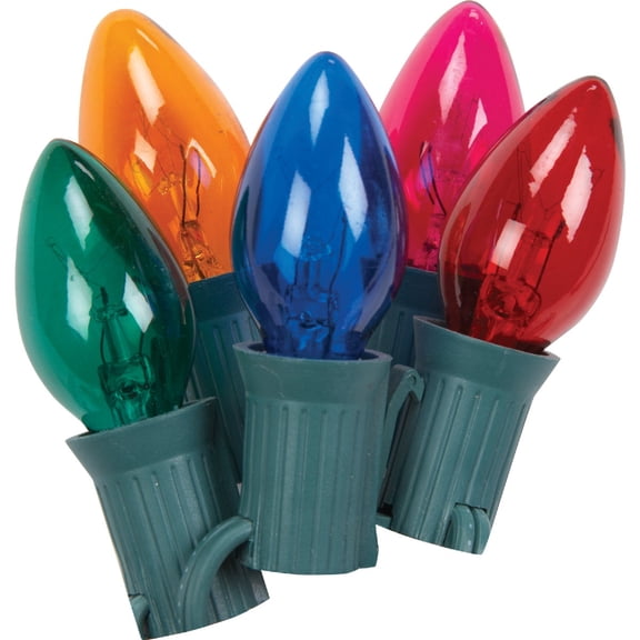 J HOFERT P J Hofert Transparent Multi String Lights - C7 Incandescent - 25 Count, Multicolor Residential Use, Standard Application