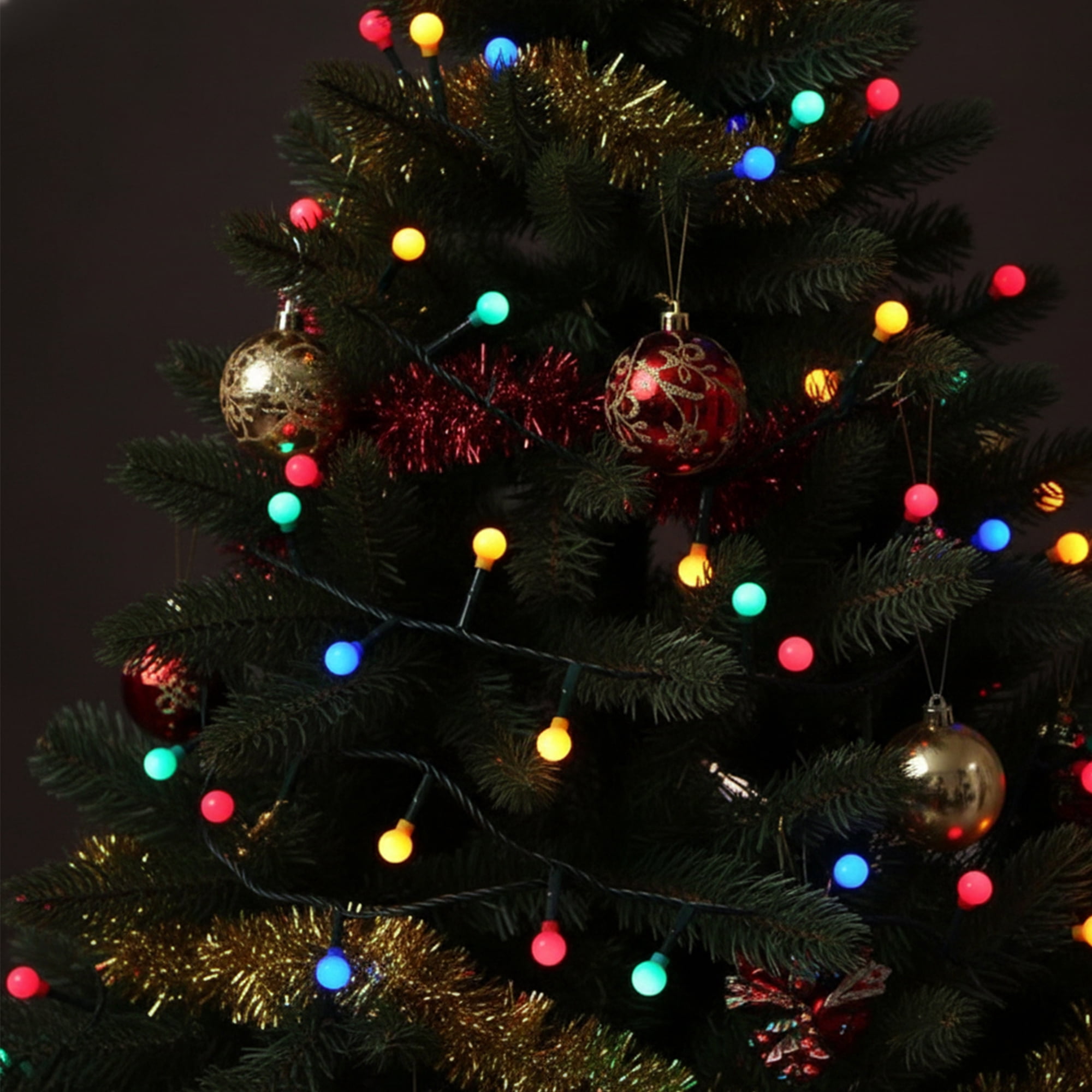 LED G10 Berry Christmas Lights - Multi-Color - 16.5 ft Green Wire - 200ct