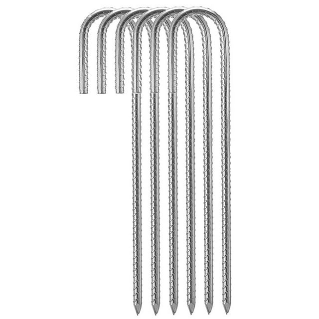 J Hook Ground Anchors Galvanized Steel Rebar Stakes Point End Support