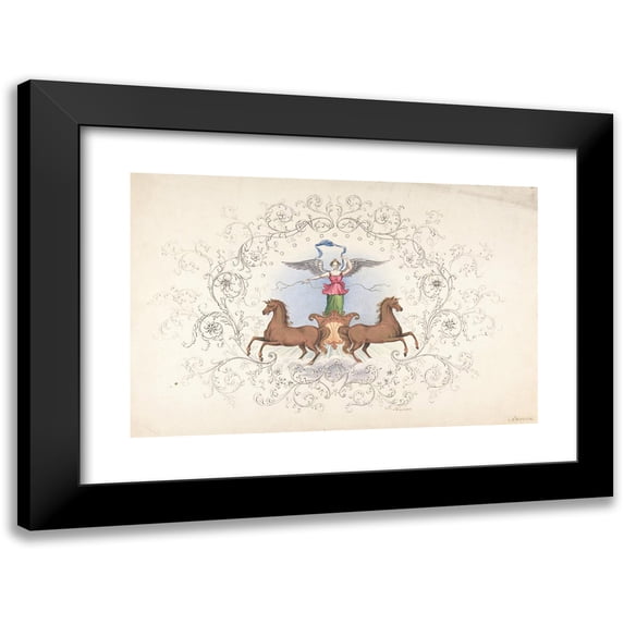 J. Hulme 24x17 Black Modern Framed Museum Art Print Titled - Design for Panel Decoration (1828-40)