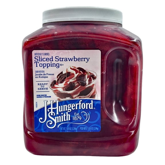 J. Hungerford Smith Sliced Strawberry Dessert Topping | Ready to Serve | Kosher | 7.37 LB
