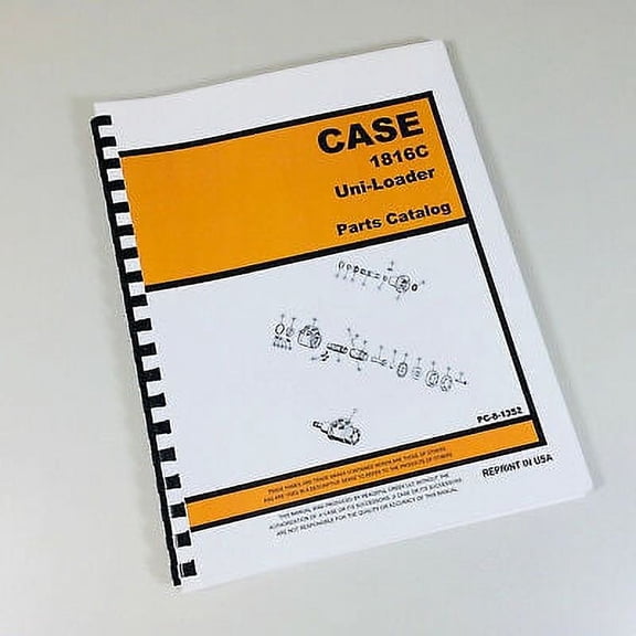J I Case 1816C Uni Loader Parts Manual Catalog Skid Steer Assembly Exploded View