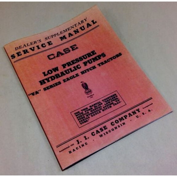 J I Case Low Pressure Hydraulic Pumps Va Series Tractors Service Repair Manual