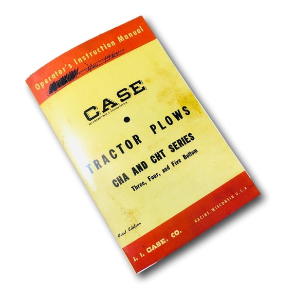 J I Case Tractor Plows Cha Cht Series 3 4 5 Bottom Operators Instruction Manual