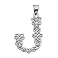 thumbnail image 1 of J" INITIAL IN CELTIC KNOT PATTERN WHITE GOLD PENDANT NECKLACE WITH DIAMOND, 1 of 1