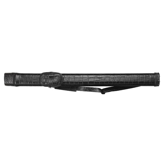 J&J 1x1 Billiard Pool Cue Stick Air Weight Fiber Tube Case w/ Strap - Black