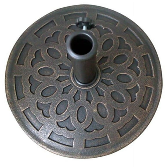 J&J Global 244247 18 dia. 12 kg Four Seasons Courtyard Bronze Composite Umbrella Base