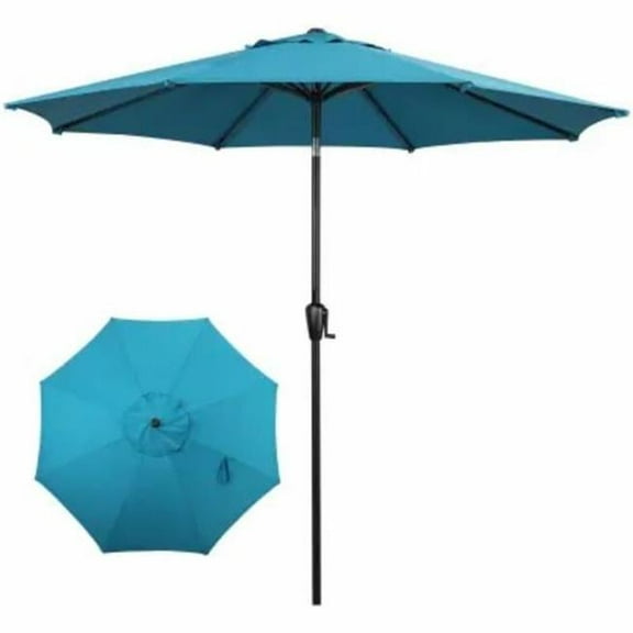 J&J Global 138397 9 ft. Steel Frame Patio Umbrella - Teal