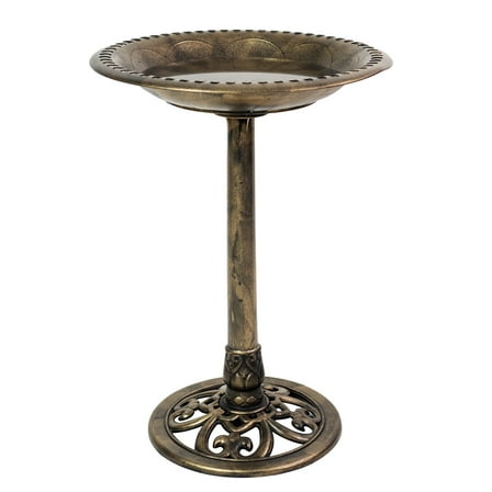 J&J Global LLC Acadia Brushed Bronze Birdbath by Sun-Ray