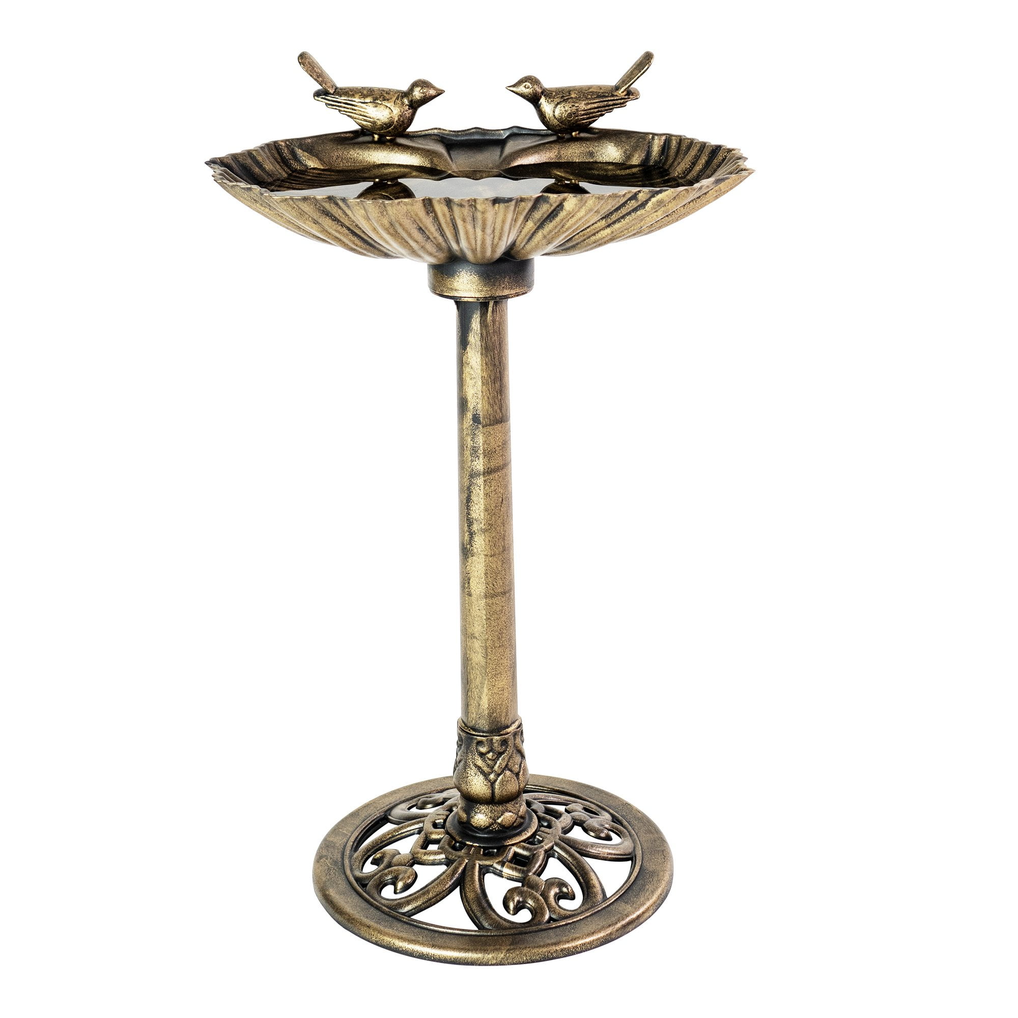 J&J Global LLC Sitting Pair Resin Birdbath - Bronze by Sun-Ray