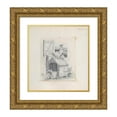 thumbnail image 1 of J. J. Grandville 20x22 Gold Ornate Framed and Double Matted Museum Art Print Titled - Dog in Doghouse; Cock Singing at Window (ca. 1842), 1 of 4