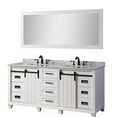 thumbnail image 1 of J & J International  71 in. White Chanceton Vanity with Carrara Marble Top, Basins & 1 Large Mirror, 1 of 1