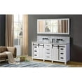 thumbnail image 1 of J & J International  72 in. White Premium Chanceton Vanity with Carrara Marble Top, Basins & 1 Large Mirror, 1 of 1